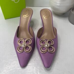 Sam Edelman Brit Tour Slip-On Kitten Heel Pointed-Toe Purple Women 8.5 Tried On